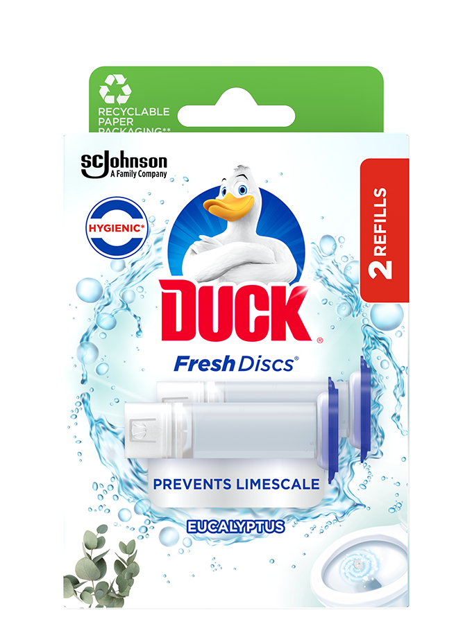 Duck Fresh toilet discs lime zest retail pack Stock Photo - Alamy